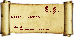Ritzel Gyenes névjegykártya